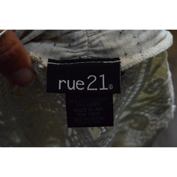 Rue 21 White Gray Heather Open-Front Vest Crochet Back Shawl Women's Size Large - Picture 4 of 5